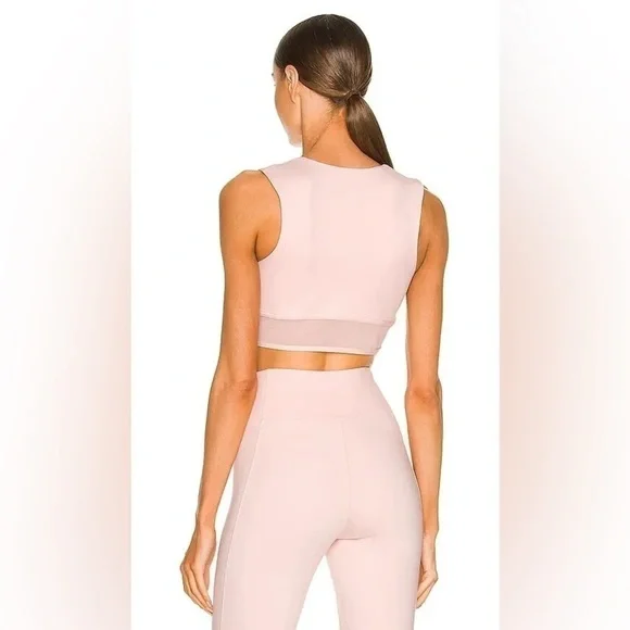 Le Ore - Andria Mesh-trimmed Recycled Stretch Sports Bra - Pink - Picture 4 of 15